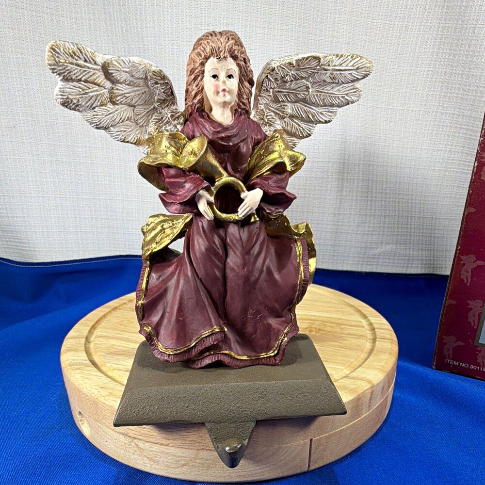Vintage 1996 Three Hands Corp Angel Christmas Stocking Holder Original Box